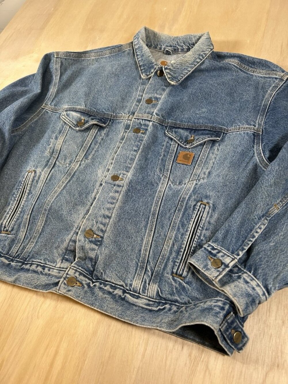 Vintage 90s Carhartt USA Made Denim Trucker Jacket Size Men’s 2xl XXL - JU0-998